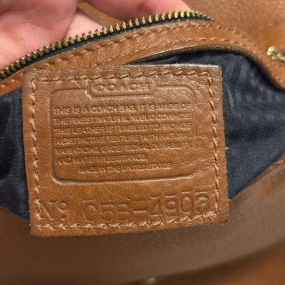 COACH Leather British Tan Pebbled Leather Crossbody Bag - Picture 6 of 8